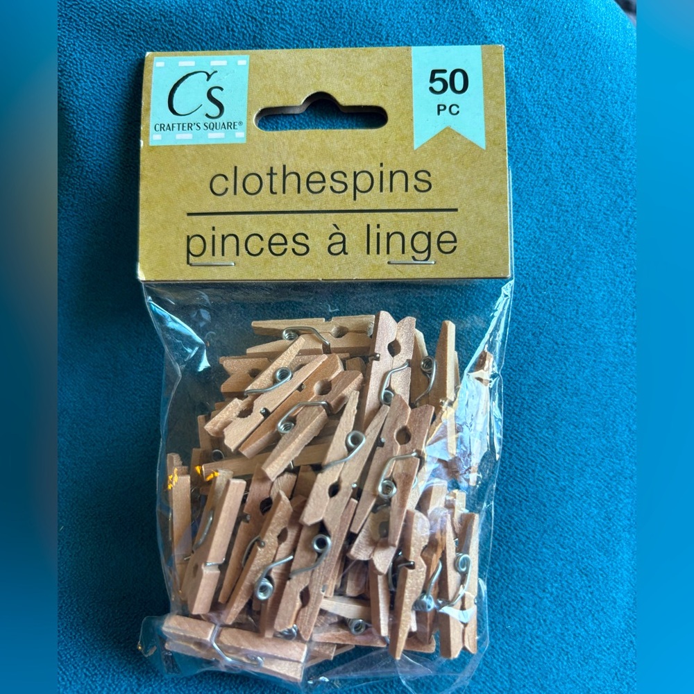 Miniature wooden clothes pins